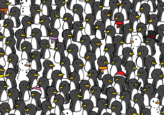 Zseni vagy, ha 15 másodperc alatt megtalálod a pingvinek közé beszabadult cicákat!